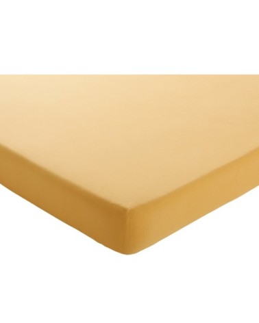 Drap-housse 140x190 en gaze de coton jaune