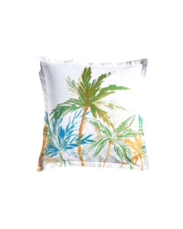 Taie d'oreiller carrée en coton beige