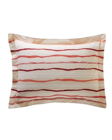 Taie d'oreiller rectangulaire en percale de coton orange corail