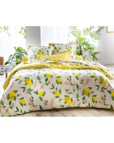 Drap-housse 160x200 en coton jaune citron