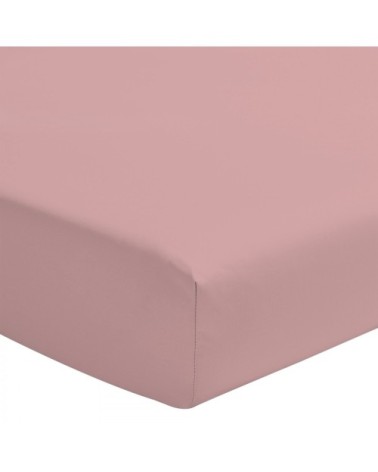 Drap housse percale de coton - Bonnet 30cm - Rose - 160x200 cm