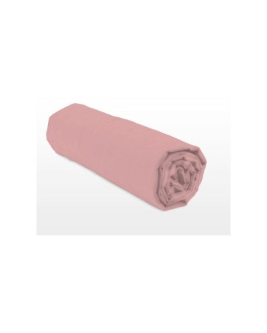 Drap housse percale de coton - Bonnet 30cm - Rose - 160x200 cm