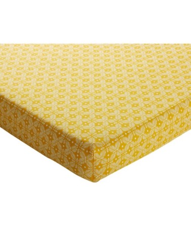 Drap-housse 140x190 en coton jaune citron