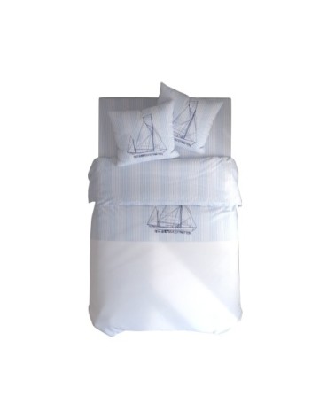 Housse de couette 200x200 en coton bleu