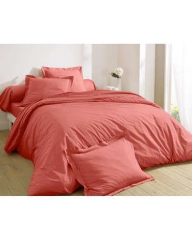 Housse de couette 140x200 orange en lin lavé