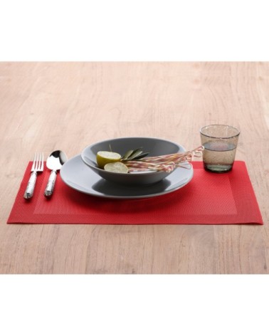 Lot de 2 sets de table unis rouge 45x30