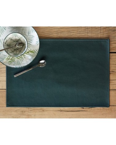 Lot de 2 sets de table aspect grainé vert foncé 45x30