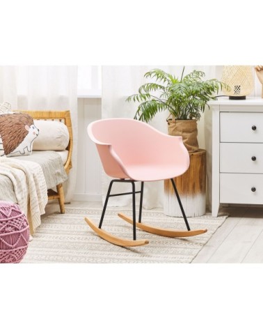 Chaise à bascule rose