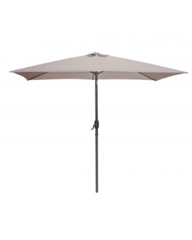 Parasol inclinable avec manivelle en aluminium et toile gris taupe
