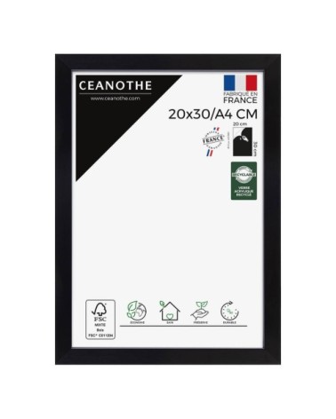 Cadre photo carbone 20x30/A4 cm résine recyclée