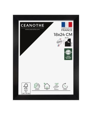 Cadre photo carbone 18x24 cm résine recyclée