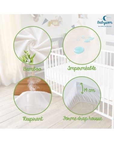 Protège matelas bébé imperméable 70x140