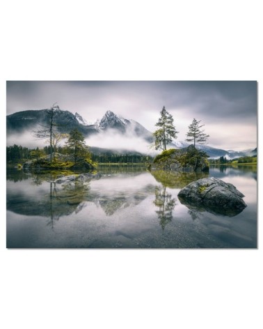 Tableau alu dibond matin pluvieux en Bavière 80x50cm