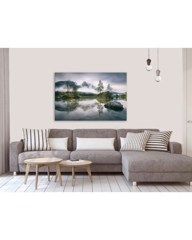 Tableau alu dibond matin pluvieux en Bavière 80x50cm