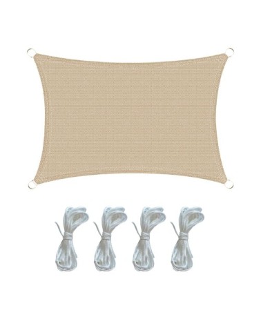 Toile d'ombrage rectangulaire 2x3 m en polyéthylène beige
