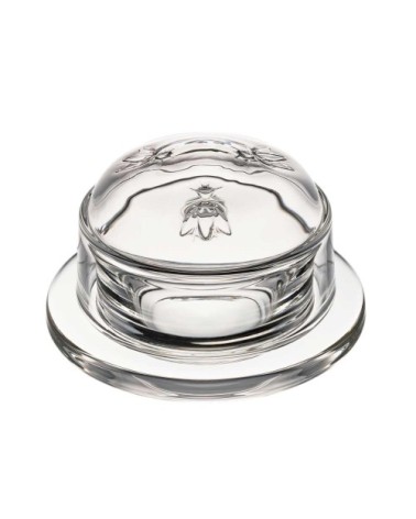 Beurrier rond en verre avec cloche