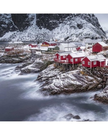 Tableau plexiglas hiver magique aux lofoten 120x80cm