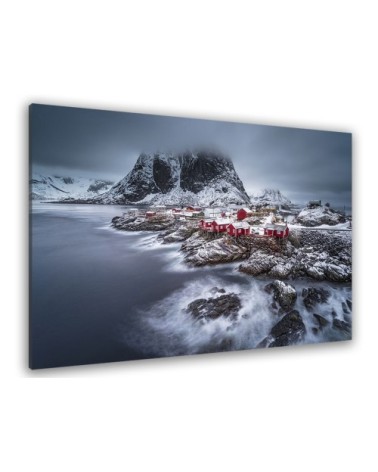 Tableau hiver magique aux Lofoten toile imprimée 120x80cm