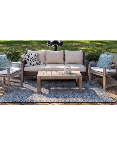 Tapis d'extérieur noir à motif blanc - 160x230