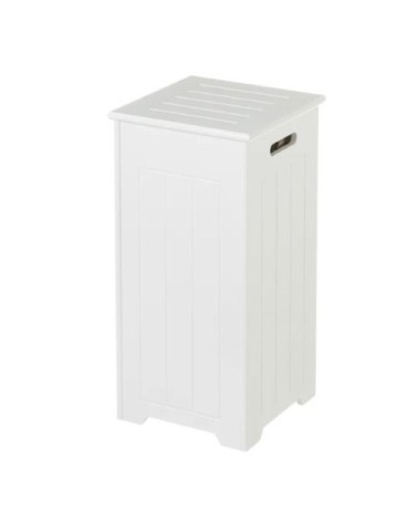 Rangement stock rouleaux papier toilette bois MDF blanc H60cm