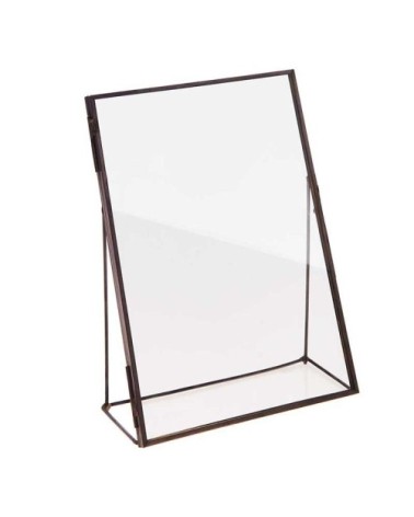 Cadre en métal noir à poser double plaque de verre 13x18cm