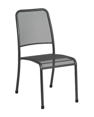 Chaise empilable en acier gris
