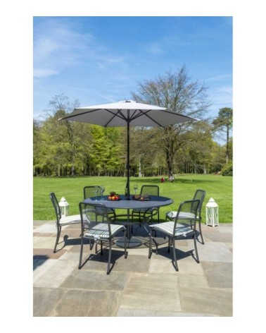 Chaise empilable en acier gris