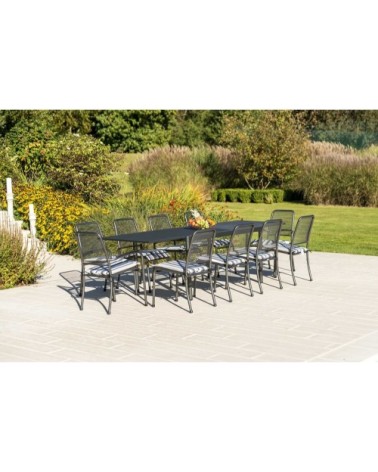 Chaise empilable en acier gris