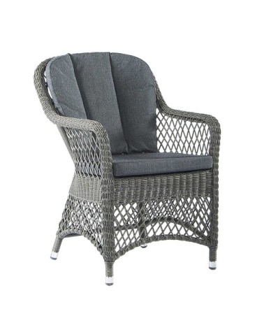 Fauteuil en aluminium et fibres synthétiques ajourées gris