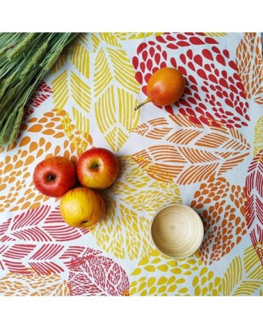 Nappe enduite carrée 160 x 160 cm jaune