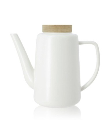 Théière avec couvercle en porcelaine et acacia 1,2L