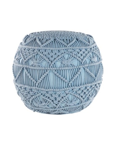 Pouf en coton bleu ? 40 cm