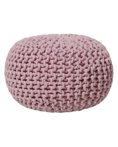 Pouf en coton rose 40 x 25 cm