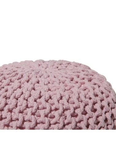 Pouf en coton rose 40 x 25 cm