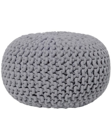 Pouf en coton gris foncé 40 x 25 cm