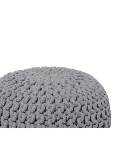 Pouf en coton gris foncé 40 x 25 cm