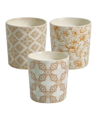 Set de 3 bougies parfumées ornement 190 g - citronnelle