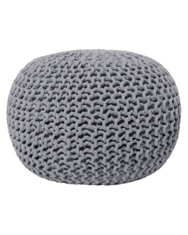 Pouf en coton gris foncé 50 x 35 cm