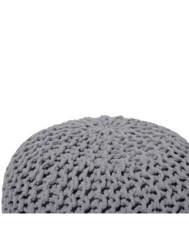 Pouf en coton gris foncé 50 x 35 cm