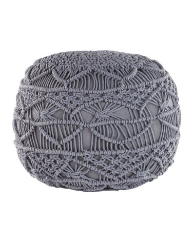 Pouf en coton gris ? 40 cm