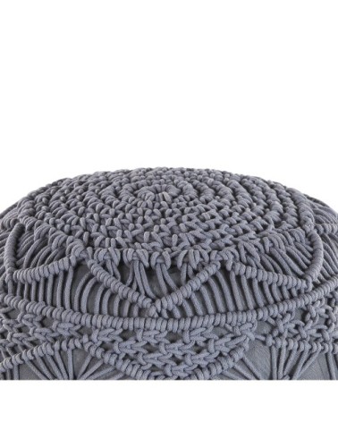 Pouf en coton gris ? 40 cm