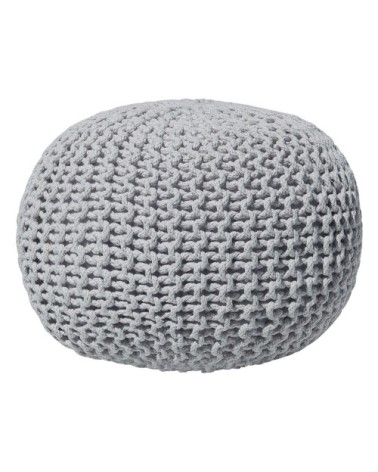 Pouf en coton gris clair 50 x 35 cm