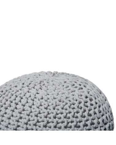 Pouf en coton gris clair 50 x 35 cm