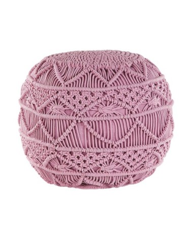 Pouf en coton rose ? 40 cm