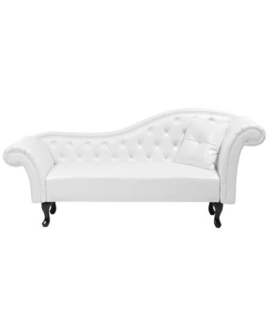 Méridienne Chesterfield blanche côté droit