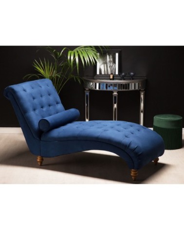 Chaise longue en tissu bleu