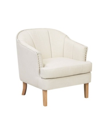 Fauteuil en tissu tapissé beige