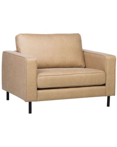 Fauteuil en cuir PU beige