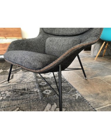 Fauteuil design en tissu gris