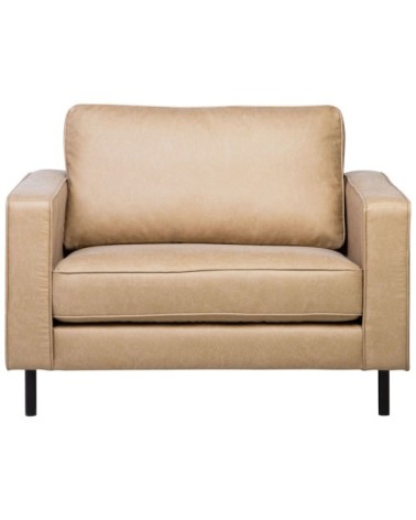 Fauteuil en cuir PU beige